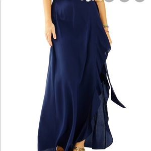 Lilly Pulitzer Wrap Silk Maxi Skirt
